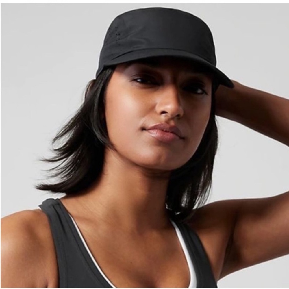 Athleta Black Sport Cap with Curved Visor